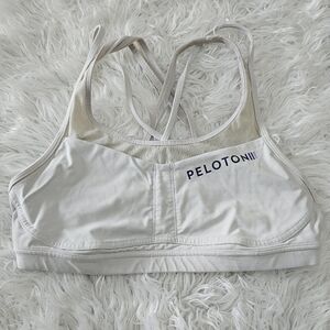 Peloton White Sports Bra with Logo